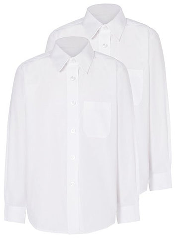 TMA Senior White Shirt L/S 2pk (Crested)